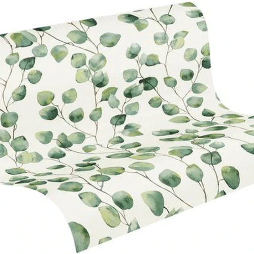 P-87213235019830-20260405113114.webp Unyqoos® Vliesbehang met Bloemenpatroon voor Moderne Landhuisstijl Interieurs, groente-wit