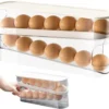 P-87213235024160-20260406095413.webp Unyqoos® Ruimtebesparende transparante eierorganizer met automatische verdeling