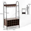 P-87213235033215-20260406105829.webp Unyqoos® Vrijstaand wijnrek voor 18 flessen met glazenhouders en planken