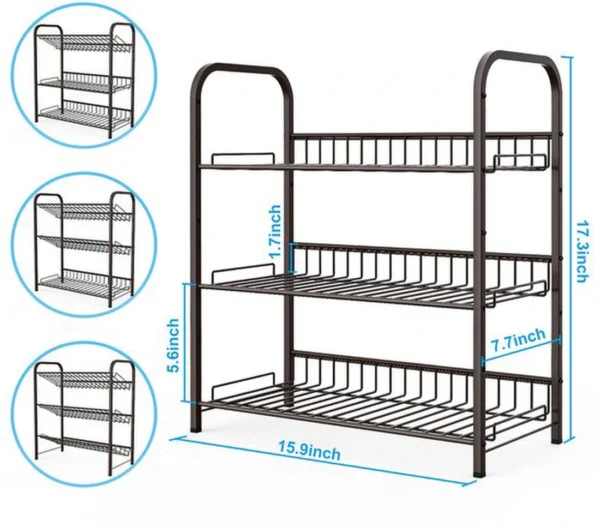Unyqoos® Multifunctioneel 3-Laags Organisatie Rek voor Keuken en Badkamer