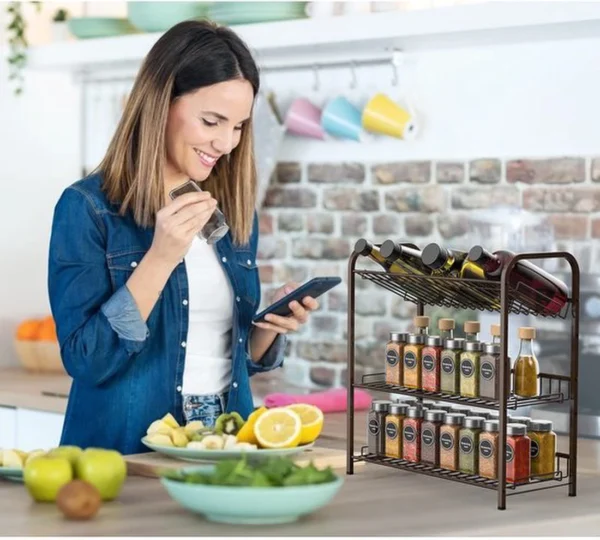 Unyqoos® Multifunctioneel 3-Laags Organisatie Rek voor Keuken en Badkamer