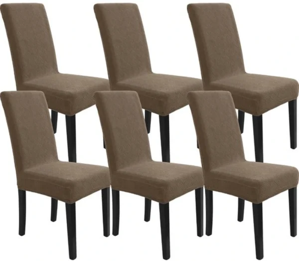 P-87213235053560-20260405184551.webp Unyqoos® Set van 6 elastische stoelhoezen met uniek jacquardpatroon voor eetkamerstoelen