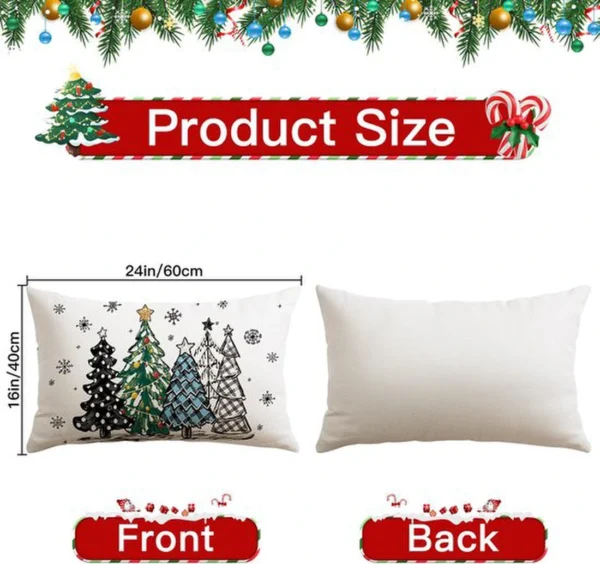 Unyqoos® Set van 4 Kerst Kussenhoezen met Decoratieve Prints voor Huis en Bank