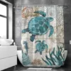 Unyqoos® Verfrissend Oceaanthema Douchegordijn Met Levendige 3D Schildpaddenprint Voor Badkamerdecoratie