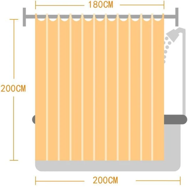 Unyqoos® Oranje en Wit Gestreept Waterdicht Douchegordijn voor Badkamerdecor
