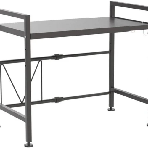 P-87213235111730-20260406102119.webp Unyqoos® Verstelbaar Magnetronrek met Extra Haken voor Optimaal Keukenorganisatie en Opbergruimte