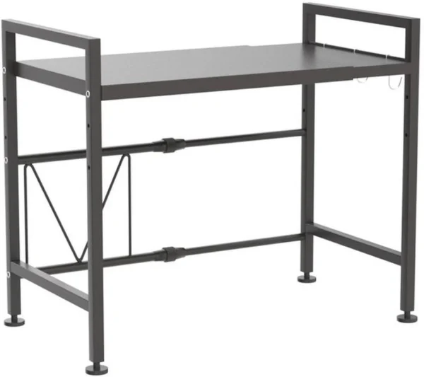 Unyqoos® Verstelbaar Magnetronrek met Extra Haken voor Optimaal Keukenorganisatie en Opbergruimte
