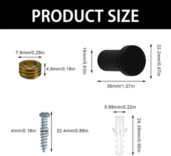 P-87213235116303-20260406115428.webp Unyqoos® Zwarte Stijlvolle Wandhaken Set van 4 voor Kleding en Accessoires in Keuken en Slaapkamer