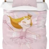 Unyqoos® Beddengoed Set voor Meisjes met Sprookjesachtig Ontwerp, Microvezel, Roze, 135 x 200 cm, met Kussensloop