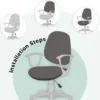 Unyqoos® Universele stretch bureaustoelhoezen voor comfort en bescherming in blauw