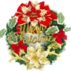 P-87213235146863-20260405135300.webp Unyqoos® Prachtige kunstkerstkrans met strik en bloemen voor feestelijke decoratie