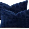 Unyqoos® Set van 2 zachte corduroy kussenslopen met gestreept patroon voor interieurdecoratie