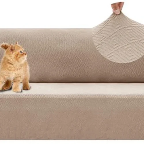 Unyqoos® Elastische bankhoes voor driezitsbank met antislip en huisdierbescherming