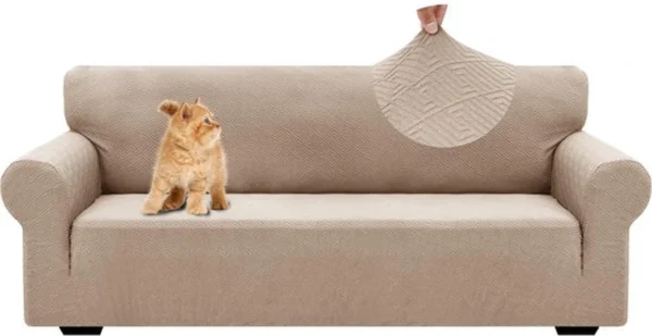 Unyqoos® Elastische bankhoes voor driezitsbank met antislip en huisdierbescherming