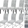 P-87213235185472-20260405183936.webp Unyqoos® Stretchbare Jacquard Stoelhoezen Set voor Eetkamerstoelen - Bescherm en Verfraai Uw Interieur