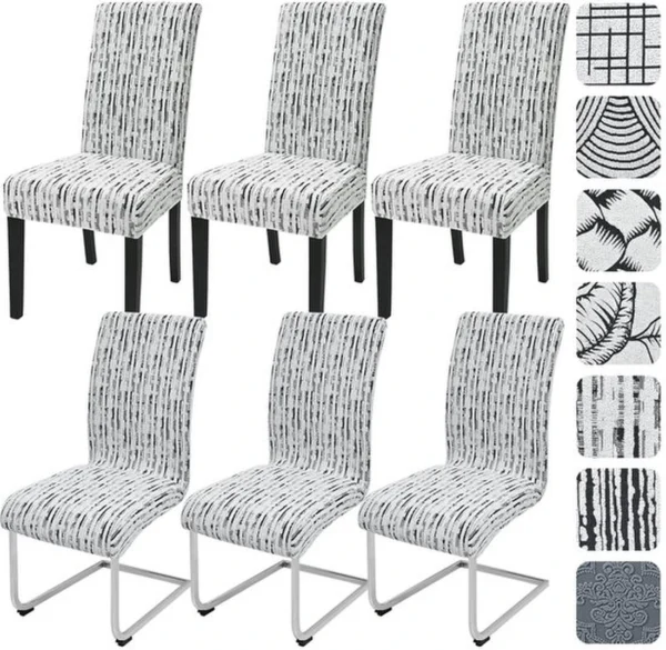 P-87213235185472-20260405183936.webp Unyqoos® Stretchbare Jacquard Stoelhoezen Set voor Eetkamerstoelen - Bescherm en Verfraai Uw Interieur