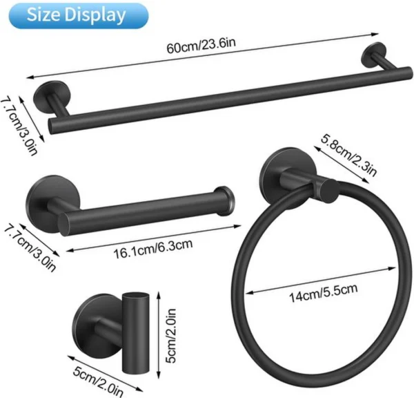 P-87213235201441-20260405184459.webp Unyqoos® Zelfklevende handdoekhouder set van 5 voor badkamer zonder boren