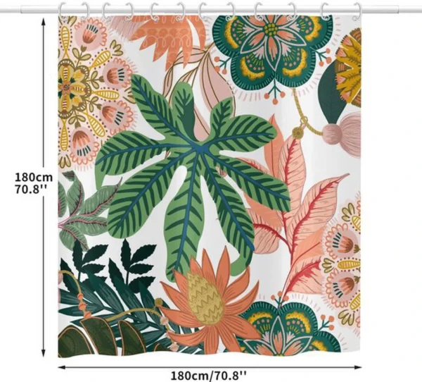 Unyqoos® Dekoratieve Bloemen Douchescherm 180x180 cm met Tropische Prints en Waterafstotend Polyester