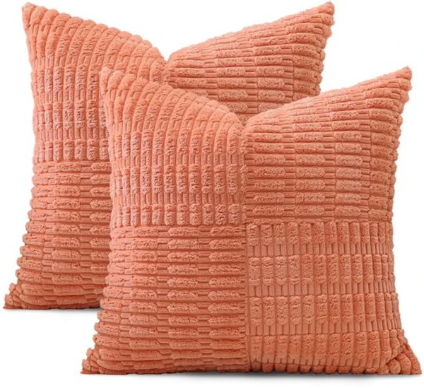 Unyqoos® Set van 2 decoratieve corduroy kussenslopen met streepdesign voor woonkamer