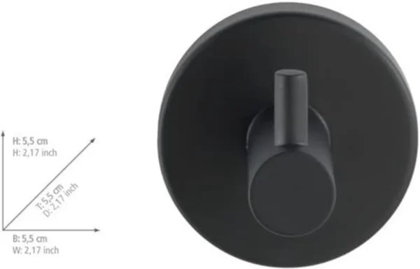 Unyqoos® Elegante en stevige mat zwarte wandhaak voor veelzijdig gebruik in huis