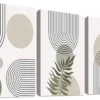 P-87213235234800-20260406123242.webp Unyqoos® Set van drie abstracte bohemien canvas schilderijen met lijst voor wanddecoratie 90 x 40 cm
