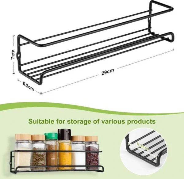 P-87213235248142-20260406102239.webp Unyqoos® Stijlvol metalen kruidenrek voor wandmontage met flexibele opstelling