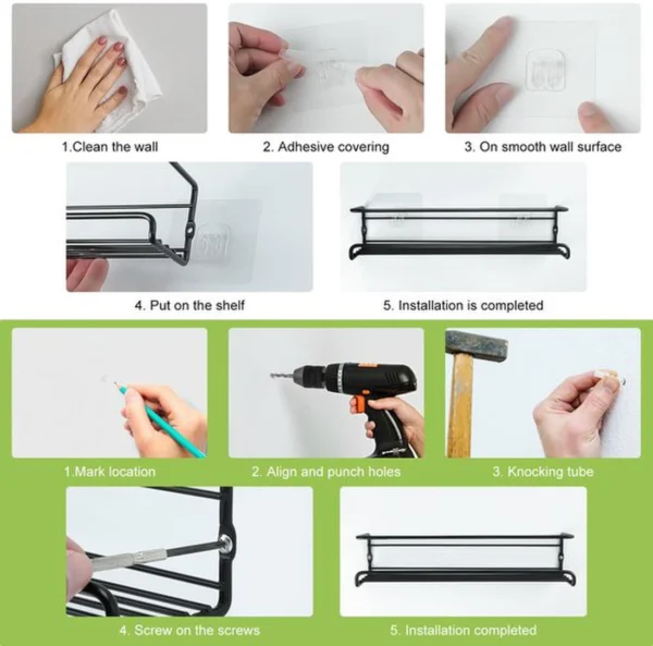 P-87213235248147-20260406102246.webp Unyqoos® Stijlvol metalen kruidenrek voor wandmontage met flexibele opstelling
