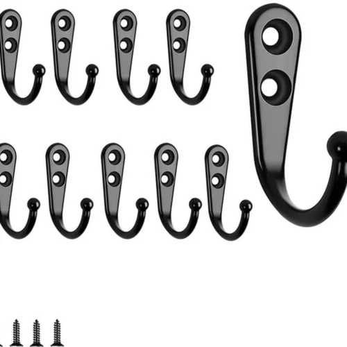 P-87213235255900-20260406115902.webp Unyqoos® Set van 10 multifunctionele retro wandhaken in zwarte vintage stijl