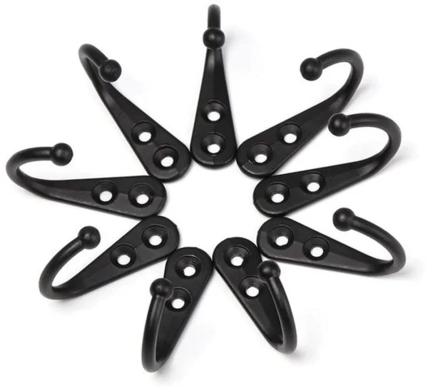 P-87213235255905-20260406115911.webp Unyqoos® Set van 10 multifunctionele retro wandhaken in zwarte vintage stijl