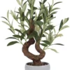 Unyqoos® Realistische kunstolijfboom in stenen pot voor stijlvolle interieurdecoratie