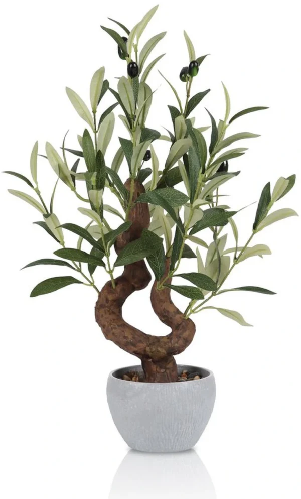 Unyqoos® Realistische kunstolijfboom in stenen pot voor stijlvolle interieurdecoratie