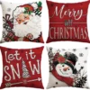 Unyqoos® Set van 4 feestelijke kussenhoezen voor kerstdecoratie in woonkamer en slaapkamer