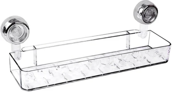 Unyqoos® Transparante wandplank met zuignappen en afvoergaten voor badkamergebruik