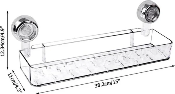 Unyqoos® Transparante wandplank met zuignappen en afvoergaten voor badkamergebruik