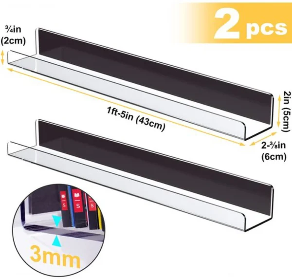 P-87213235297653-20260406083050.webp Unyqoos® Transparant magnetisch acryl boekenrek voor whiteboards en koelkasten