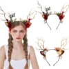 Unyqoos® Feestelijke Haarband met Rendiergewei en Oren voor Kerst en Carnaval