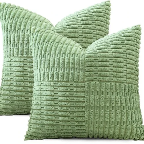 Unyqoos® Set van 2 sierlijke corduroy kussenslopen met streeppatroon voor diverse interieurstijlen