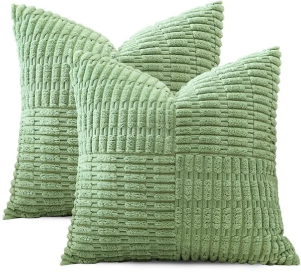 Unyqoos® Set van 2 sierlijke corduroy kussenslopen met streeppatroon voor diverse interieurstijlen