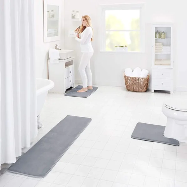 Unyqoos® Super Zachte Antislip Traagschuim Badkamermat voor Luxe Comfort in het Grijs, 43 x 61 cm