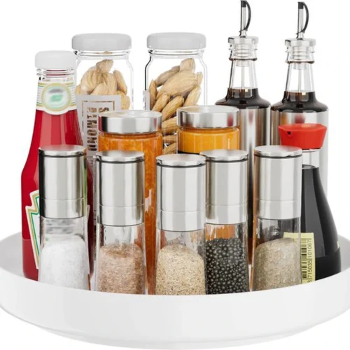 P-87213235414220-20260406102438.webp Unyqoos® Ruime Draaiplateau Organizer voor Keuken, Badkamer en Meer - 360° Draaibaar Ontwerp
