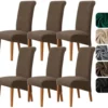 P-87213235427190-20260405184657.webp Unyqoos® Zachte en Rekbare Fluwelen Stoelhoezen XL Set van 6 voor Diverse Stoelstijlen