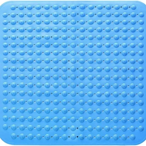 P-87213235448740-20260405135522.webp Unyqoos® Vierkante antislip douchemat met massage-effect en zuignappen in zeeblauw