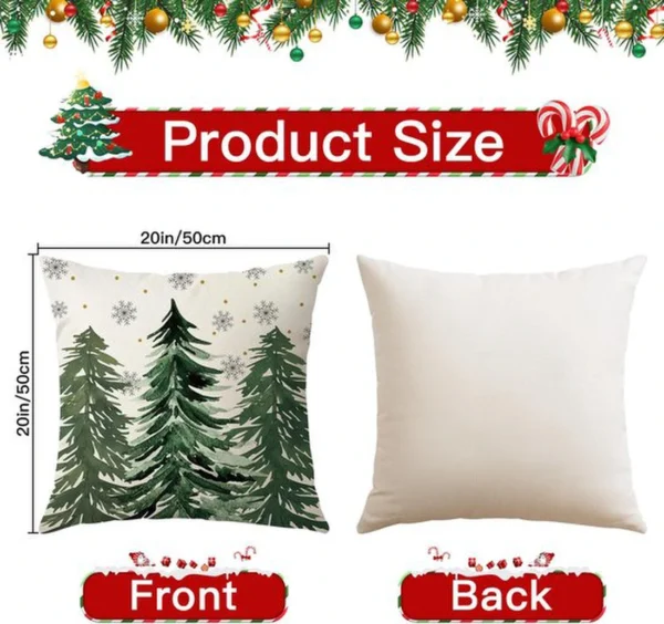 Unyqoos® Vierdelige set kerstkussenhoezen met decoratieve patronen voor huisdecoratie