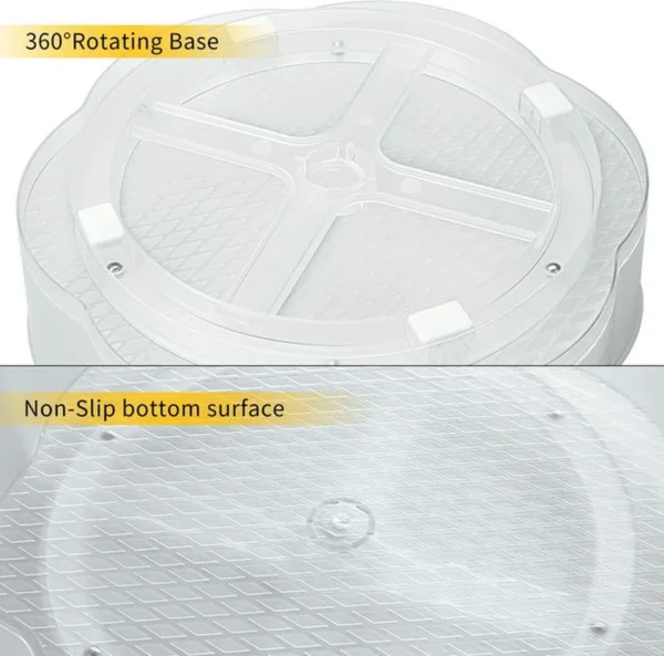 Unyqoos® Compact draaiplateau voor keukenorganisatie en kruidenopslag in bloemvorm
