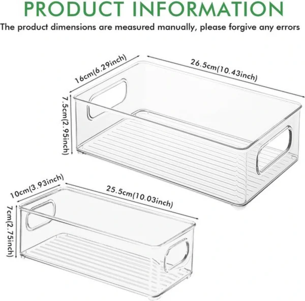 P-87213235508062-20260406100531.webp Unyqoos® Set van vier transparante opbergboxen voor koelkast en keukenruimte