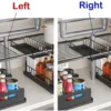 Unyqoos® Uitbreidbare Stalen Onderkast Organisator met Uittrekbare Mand en Verstelbare Niveaus voor Keuken en Badkamer
