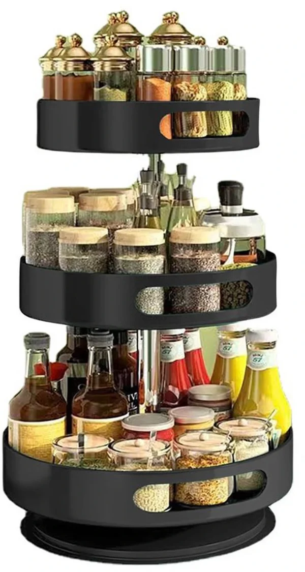 Unyqoos® Kruidenrek Organizer met Draaiplateau en Hoogteverstelling voor Keuken en Badkamer