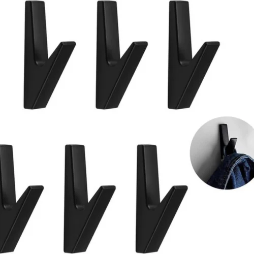 Unyqoos® Garderobenhaken Set van 4 Stuks in Zwarte Matte Afwerking voor Diverse Ruimtes