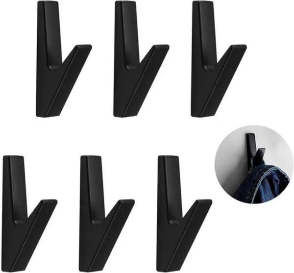 Unyqoos® Garderobenhaken Set van 4 Stuks in Zwarte Matte Afwerking voor Diverse Ruimtes