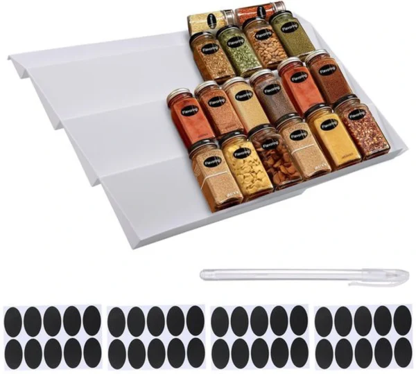 P-87213235532587-20260406102614.webp Unyqoos® Uittrekbaar kruidenrek voor lades met 4-laags trapontwerp in wit